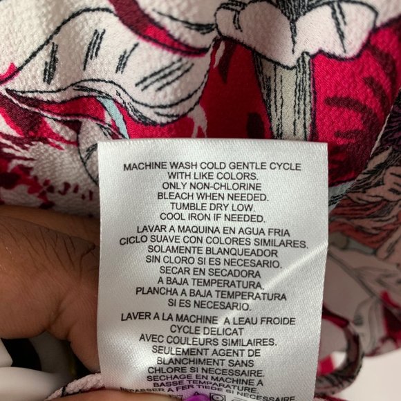 🟢 ELLEN TRACY Women's Size Small V-Neck Floral Short Sleeve Wrap Tunic Blouse - Picture 7 of 8